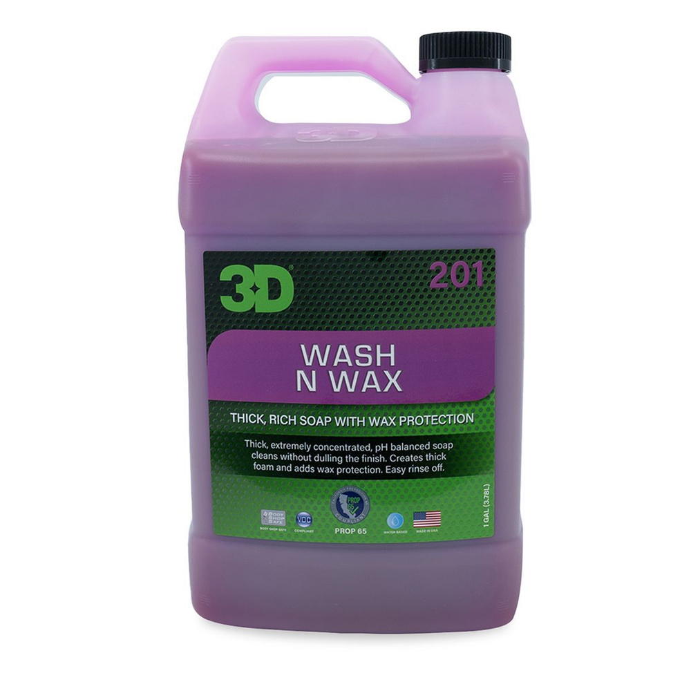 3D Рh-сбалансированный шампунь с воском 2 в 1 для кузова Wash N Wax 1.89л 201OZ64  #1