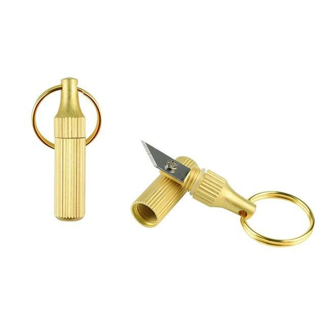 Брелок для ключей с мини ножом, золото #1