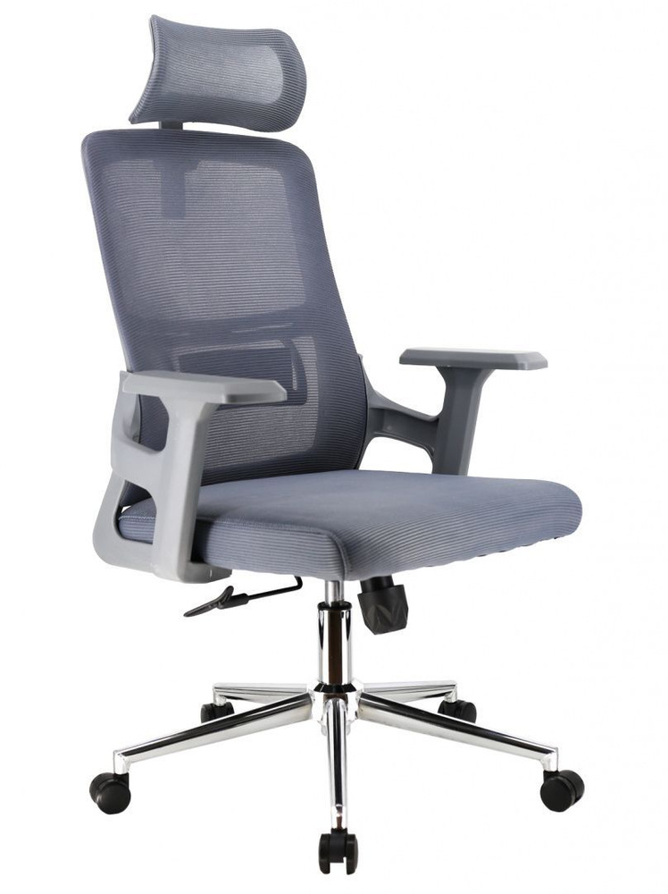 Кресло офисное Everprof EP-530 Grey Сетка / компьютерный стул / на колёсах / до 120 кг  #1