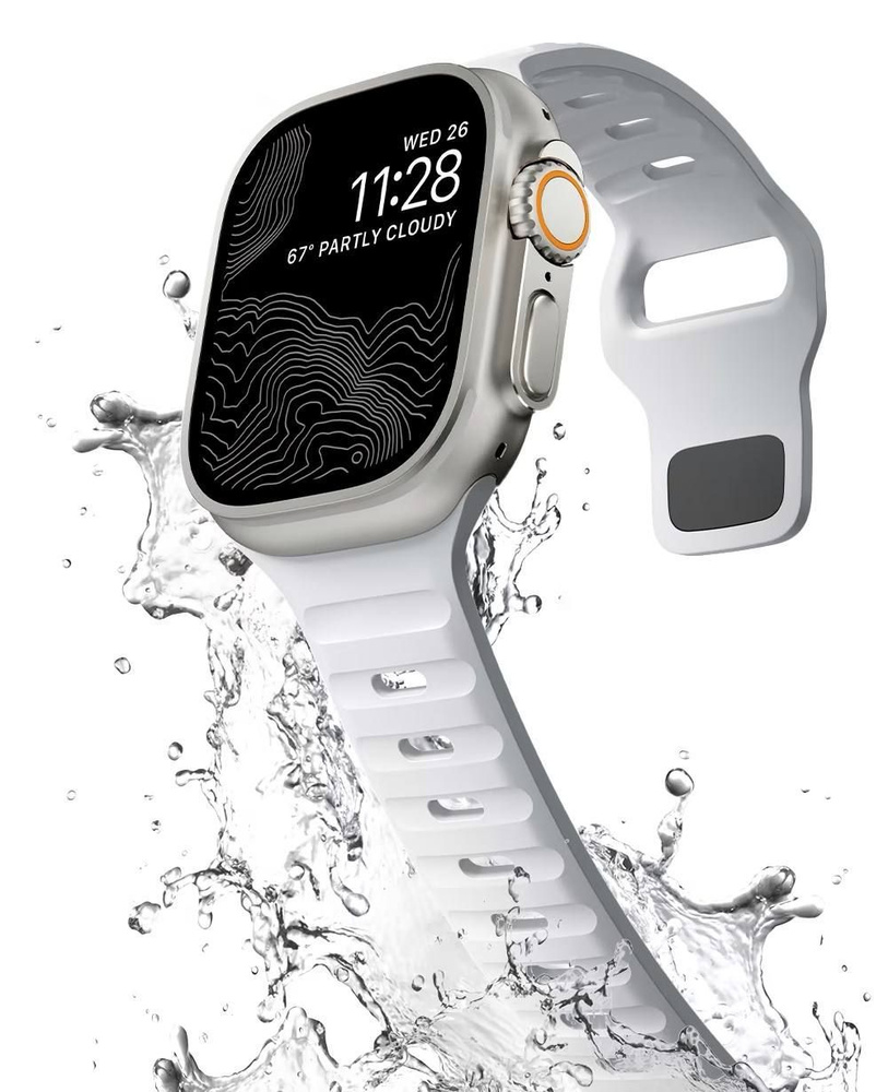 Силиконовый ремешок, браслет для Apple Watch размер 42 44 45 49 mm, белый  #1