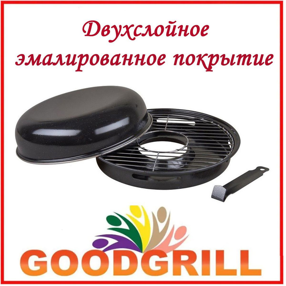 Сковорода гриль-газ двухслойная эмаль GOODGRILL D522 #1