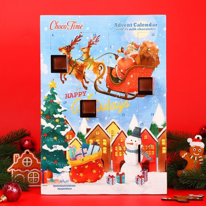 Адвент-календарь ChokoTime Санта Клаус винтаж 65 г #1