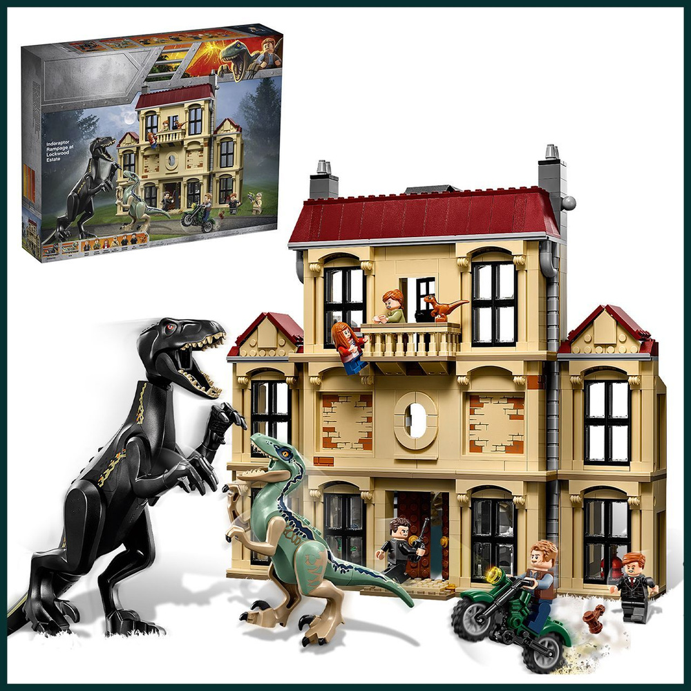 Конструктор Динозавры Нападение Индораптора в поместье Локвуд, 1046 деталей  #1