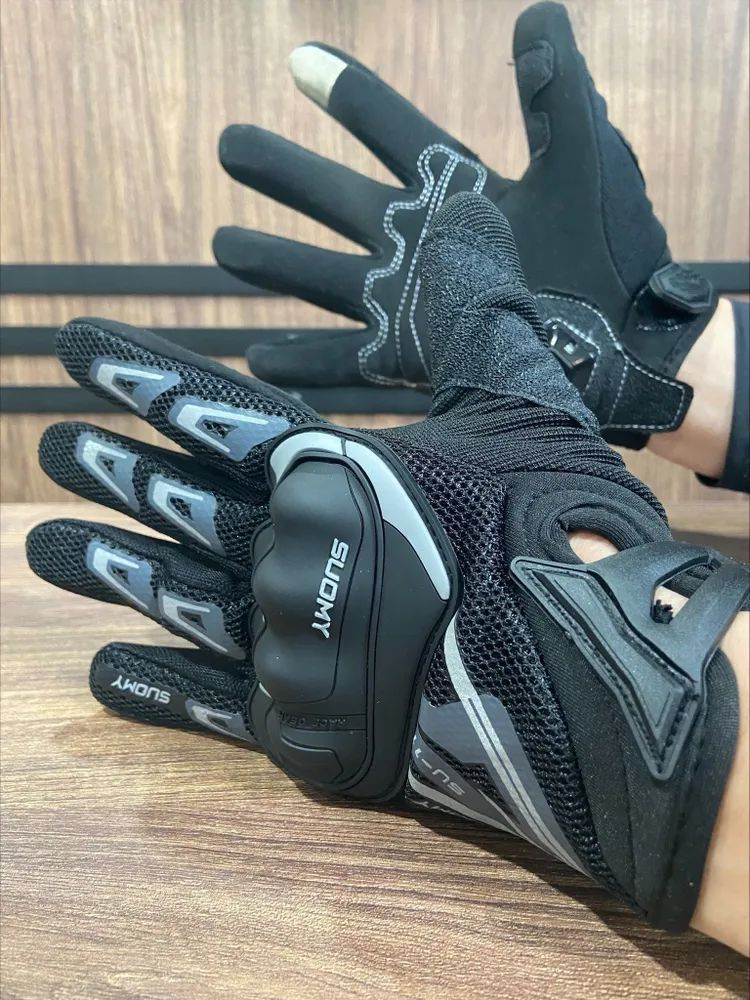 MotoLike перчатки текстильные Suomy черно-белые 2XL #1