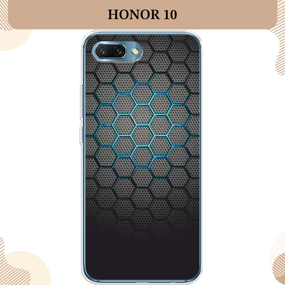 Силиконовый чехол на Honor 10 / Хонор 10 Бирюзовые соты #1