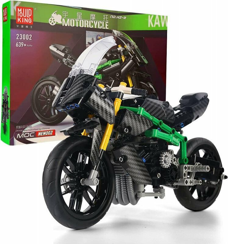 Конструктор для мальчика Мотоцикл Kawasaki H2R Mould King 23002 / сборная модель пластиковая / развивающие #1