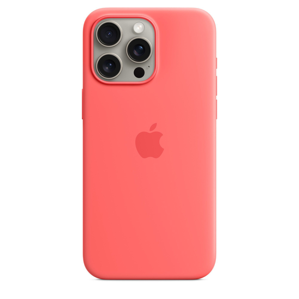 Чехол MagSafe для IPhone 15 Pro Max силиконовый / Silicone case with MagSafe на Айфон 15 Pro Max / Guava #1
