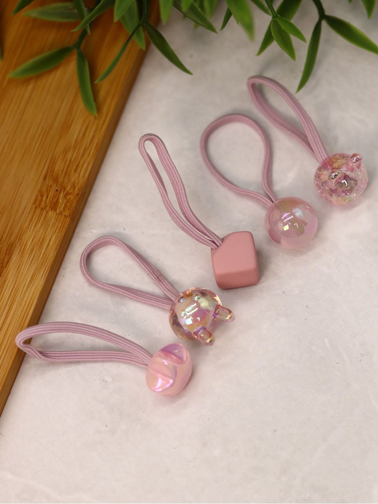 Набор резинок для волос "Pearl heart", pink, 10 шт. в наборе #1