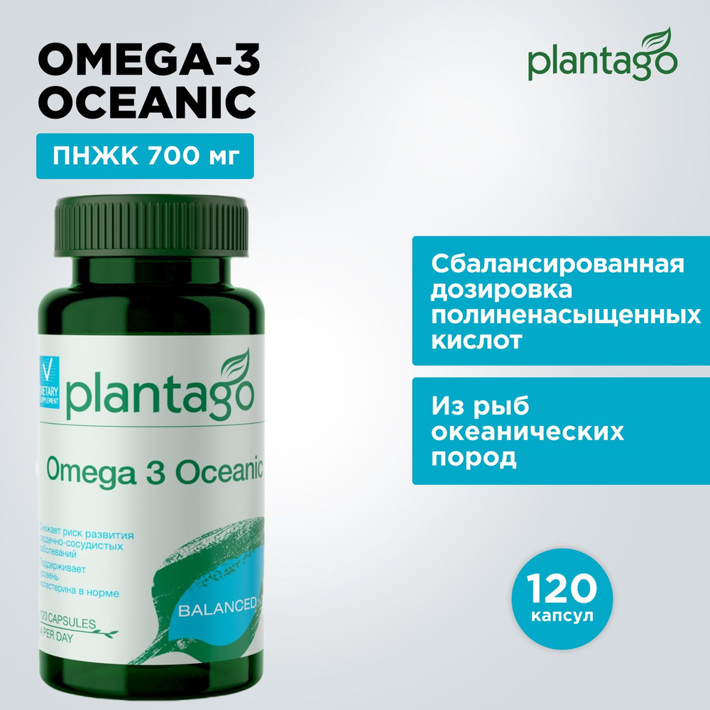 OMEGA 3 OCEANIC PLANTAGO by PRIMEKRAFT / Витамины Омега 3 для взрослых EPA 360 мг DHA 240 мг, 120 капсул #1