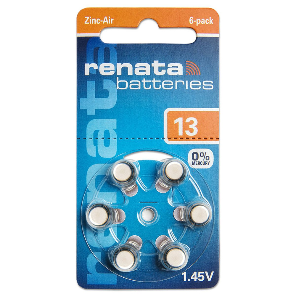 Renata Батарейка PR48 (ZA13, V13A, DA13), Воздушно-цинковый тип, 6 шт ...