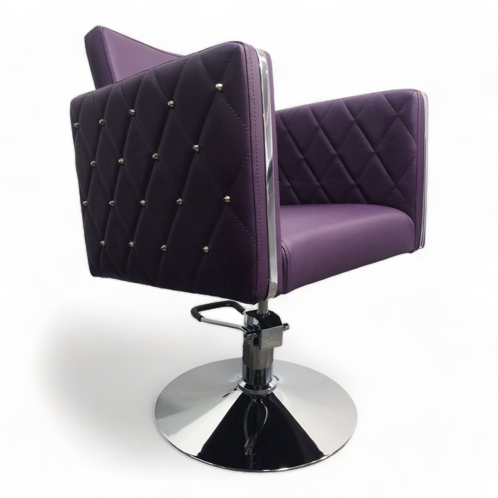 Парикмахерское кресло "Вайлет", Фиолетовый, Гидравлика диск  #1
