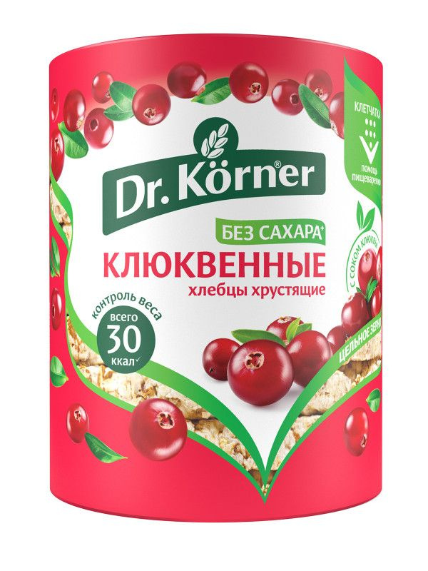 Хлебцы Dr.Korner Злаковый коктейль клюквенные, 100г #1