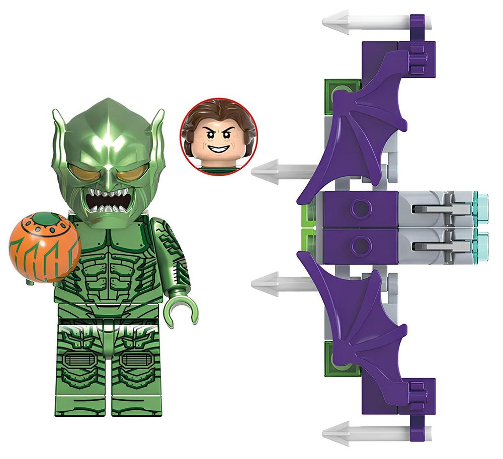 Минифигурка Человек Паук Зеленый Гоблин / совместима с конструкторами лего (4.5см, пакет) XH1835  #1