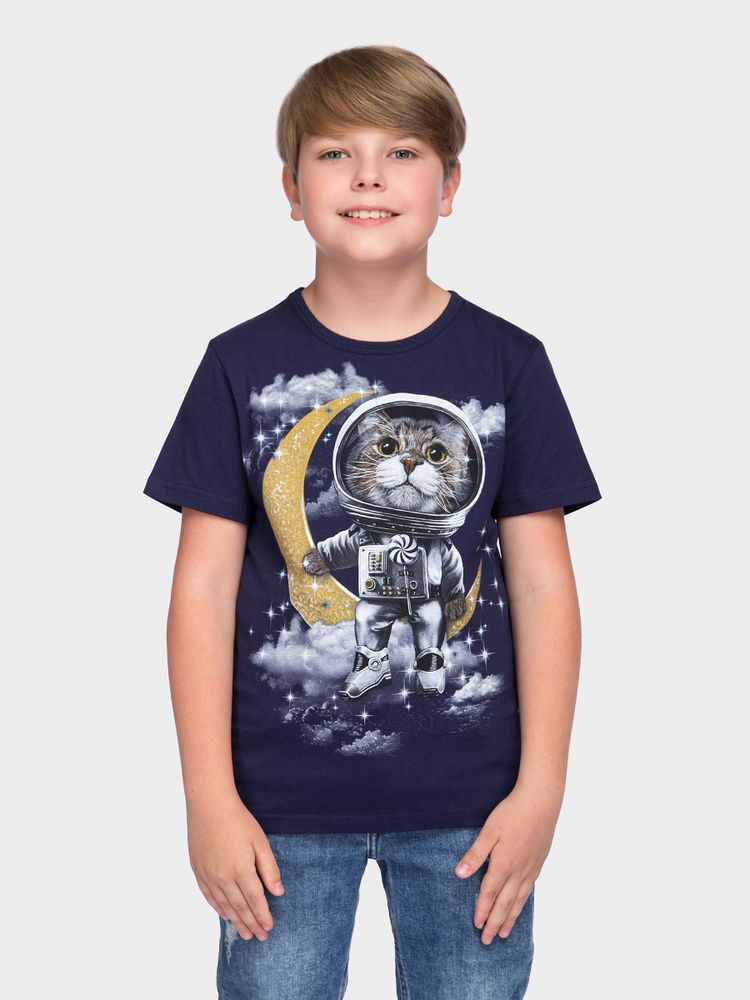 Футболка MF, размер 134, 128, цвет синий, хлопок 100% - купить по ...