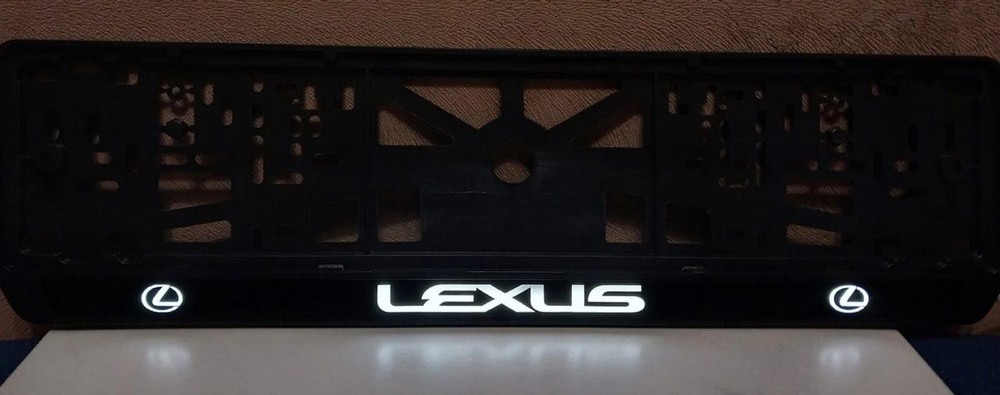 Рамка номера со светодиодной LED подсветкой с логотипом для автомобиля,LEXUS,тюнинг авто,рамка гос номер, #1