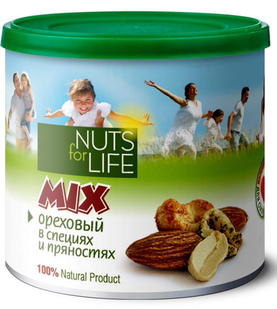 Микс ореховый Nuts for Life в специях и пряностях, 115г. #1