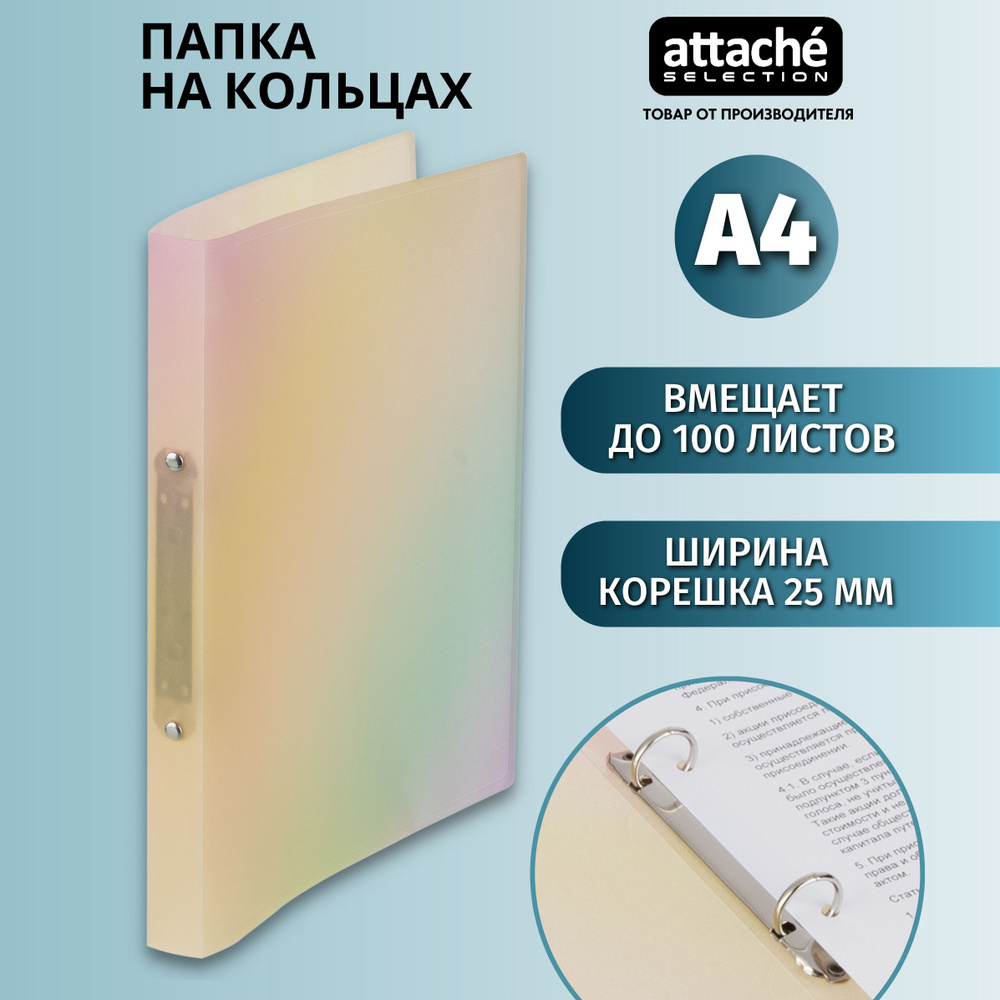 Папка на 2-х кольцах для документов Attache Selection Rainbow А4 разноцветная  #1