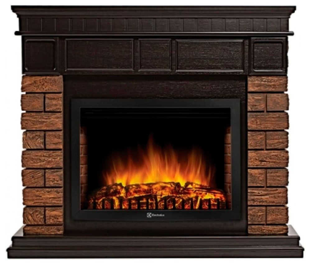 Портал Firelight Bricks Wood 25, камень темный, шпон венге (НС-1287017) #1
