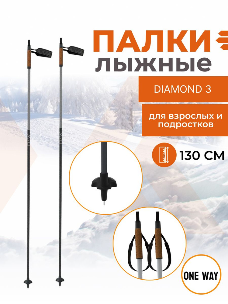 Палки лыжные ONEWAY DIAMOND 3 (OZ43321) 130 см #1