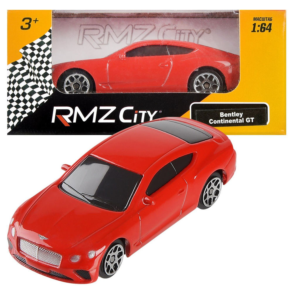 Машинка металлическая Uni-Fortune RMZ City 1:64 The Bentley Continental GT 2018 (цвет красный)  #1