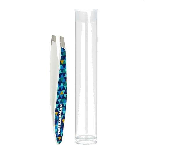 Мини-пинцет скошенный TWEEZERMAN MINI SLANT TWEEZER Blue Mosaic #1