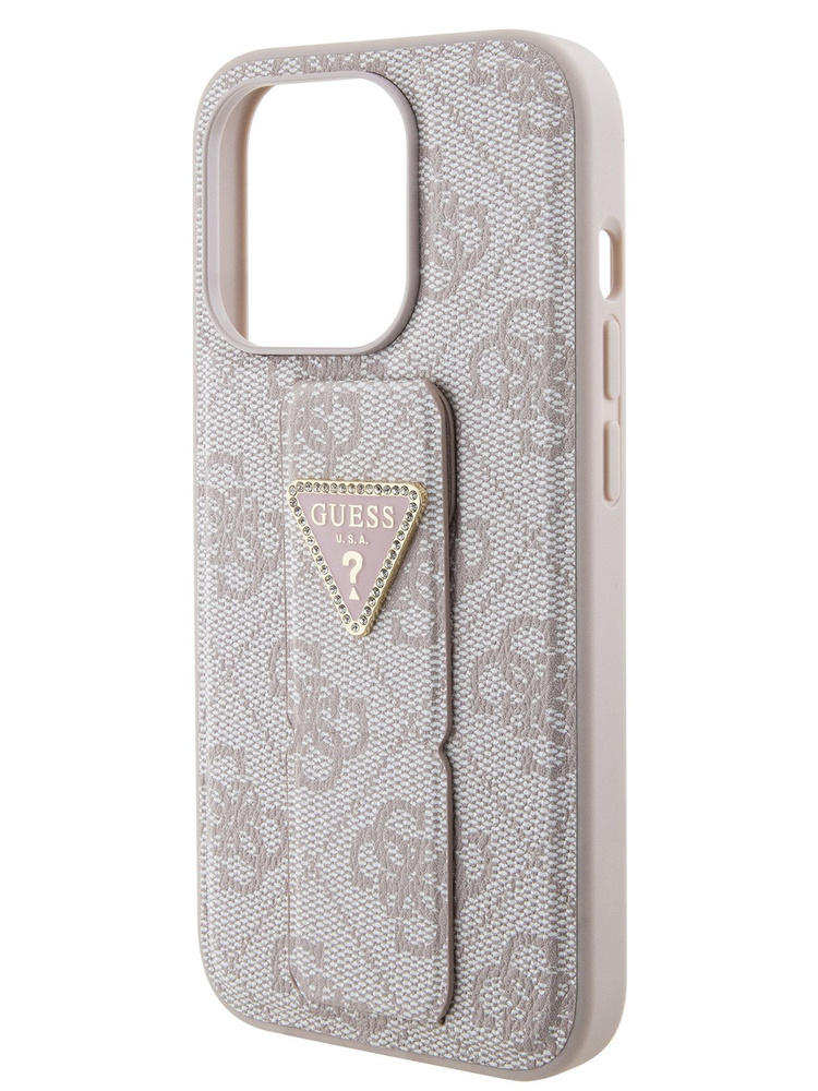 Чехол Guess GripStand PU на Apple iPhone 15 Pro Max / для Айфон 15 Про Макс из экокожи, с защитой камеры, #1