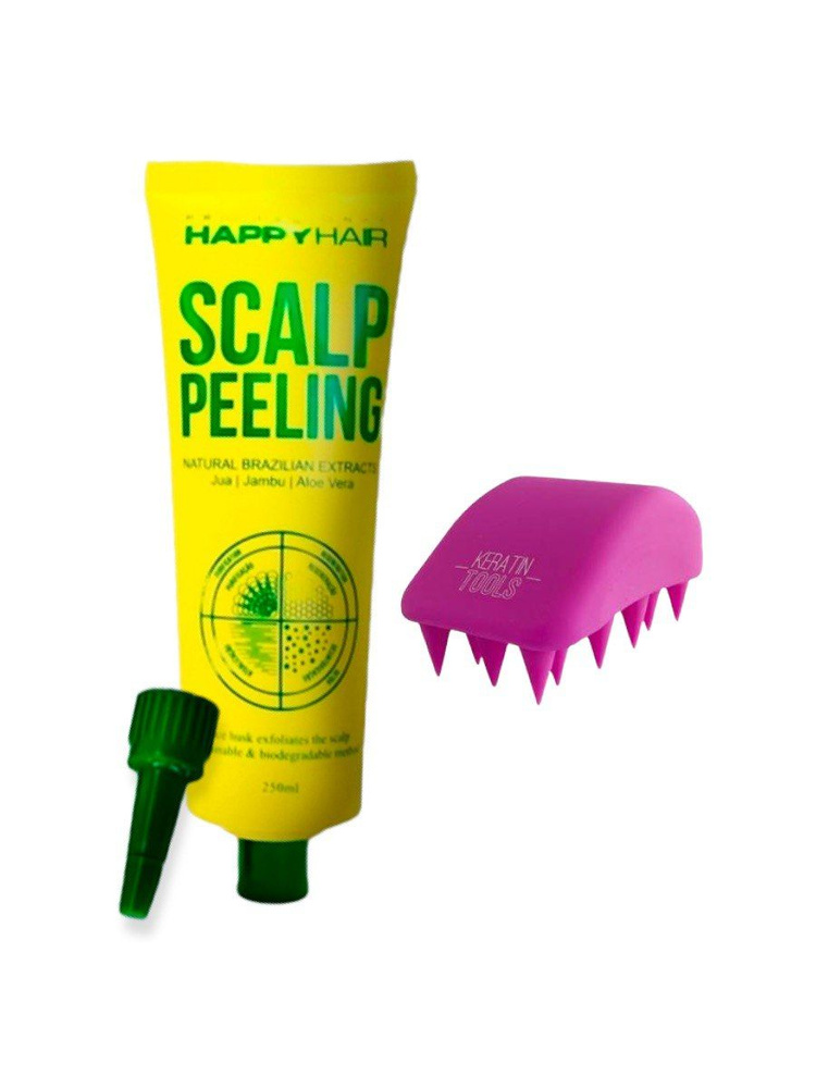 Happy Hair Peeling Scalp пилинг для очищения кожи головы + Скраббер розовый  #1