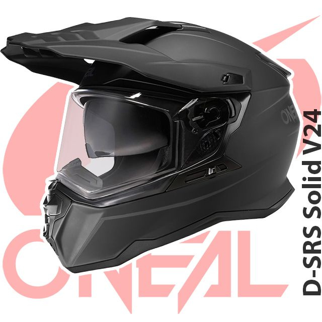 Эндуро шлем кроссовый со стеклом O'NEAL D-SRS Solid V24 XL(61-62) черный матовый  #1