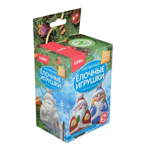 Роспись елочных игрушек. Дед Мороз и Снегурочка (комплект материалов для изготовления, в коробке, от #1