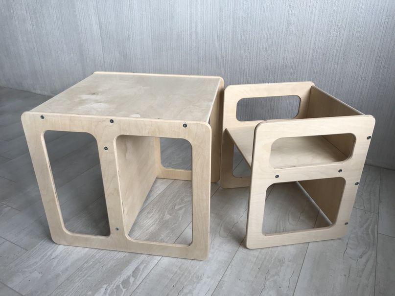 Детская мебель КУБ комплект стол + стул Монтессори, стол со стулом для ребенка  #1
