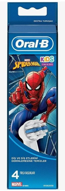 Oral-B Kids Насадка для электрической зубной щетки EB10S 4K Spiderman, 4 шт в уп  #1