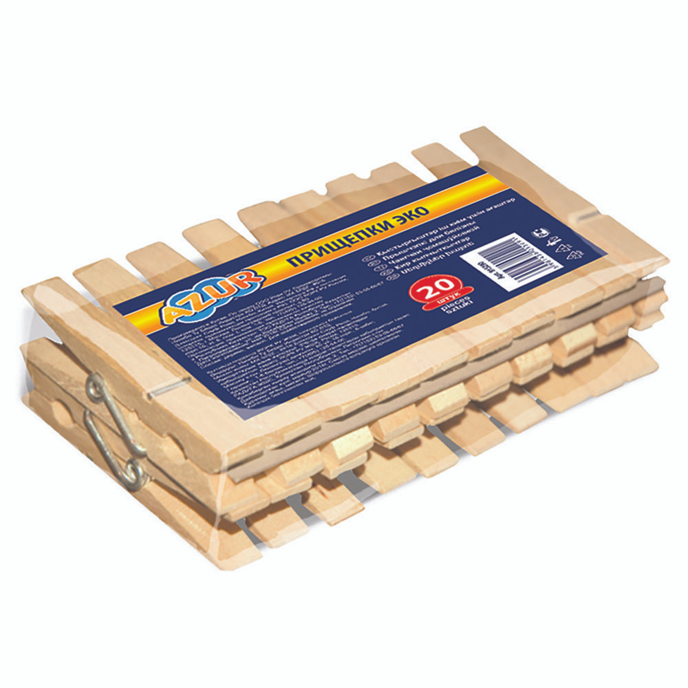 Прищепки деревянные AZUR 20 шт - 5 упаковок #1