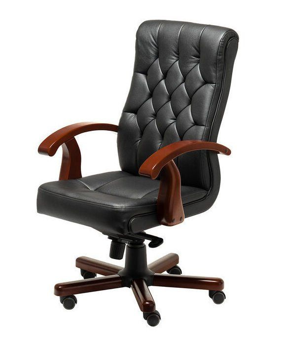 Офисное кресло DARWIN B кожа черный/темный орех #1