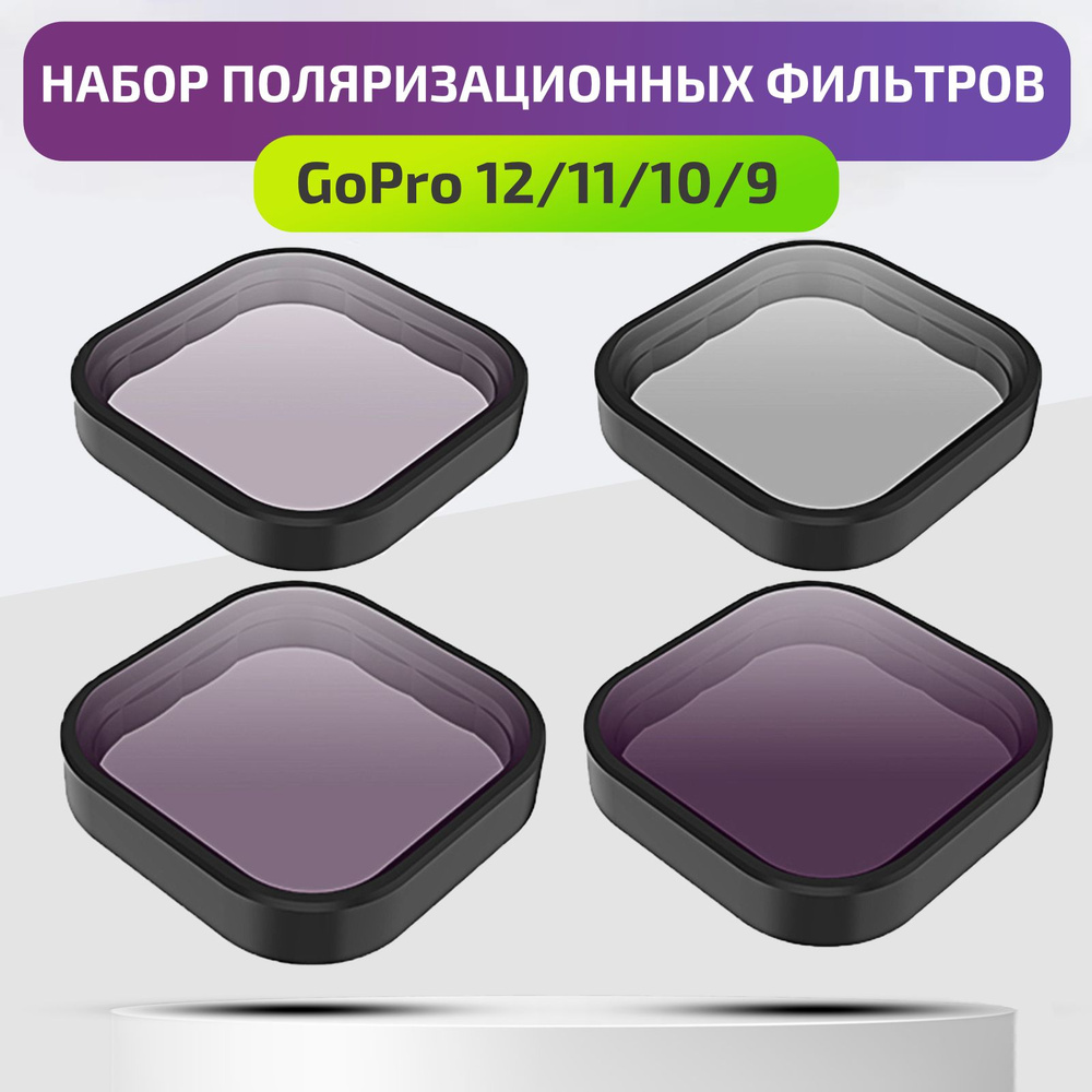 Набор светофильтров CPL ND8 ND16 ND32 для экшн-камеры GoPro Hero 12/11/10/9 Black Telesin фильтры на #1