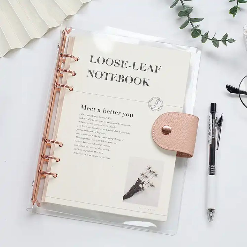 Блокнот WB NoteBook на кольцах с защелкой из экокожи, записная книжка, розовый  #1
