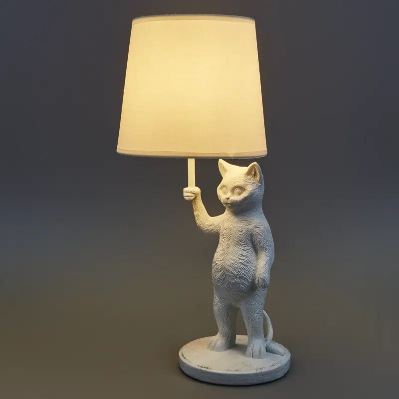 Настольная лампа Rexant Кот с зонтом цвет белый #1