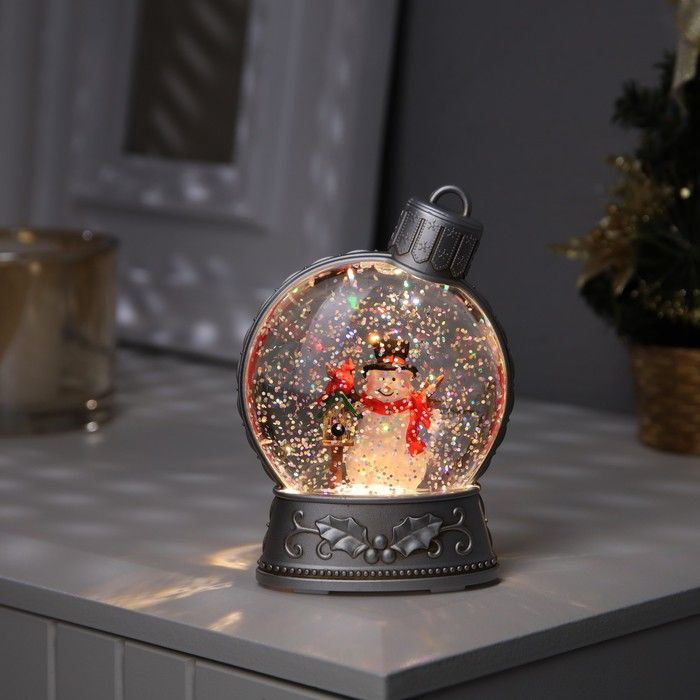 Светодиодная фигура Luazon Lighting "Снеговик", 8,5х13,5х4 см, пластик, АААх2, свечение теплое белое #1