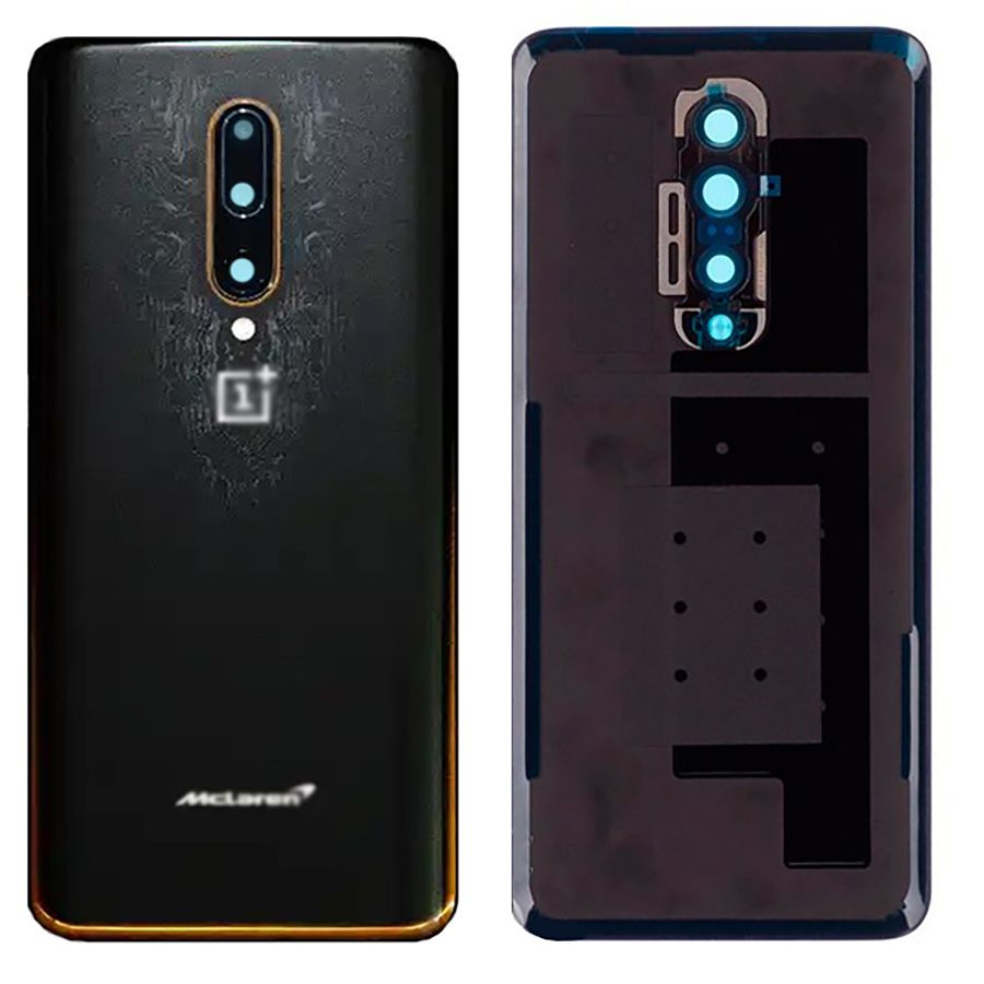 Задняя крышка для OnePlus 7T Pro черно-оранжевая (McLaren Edition) со стеклом камеры  #1