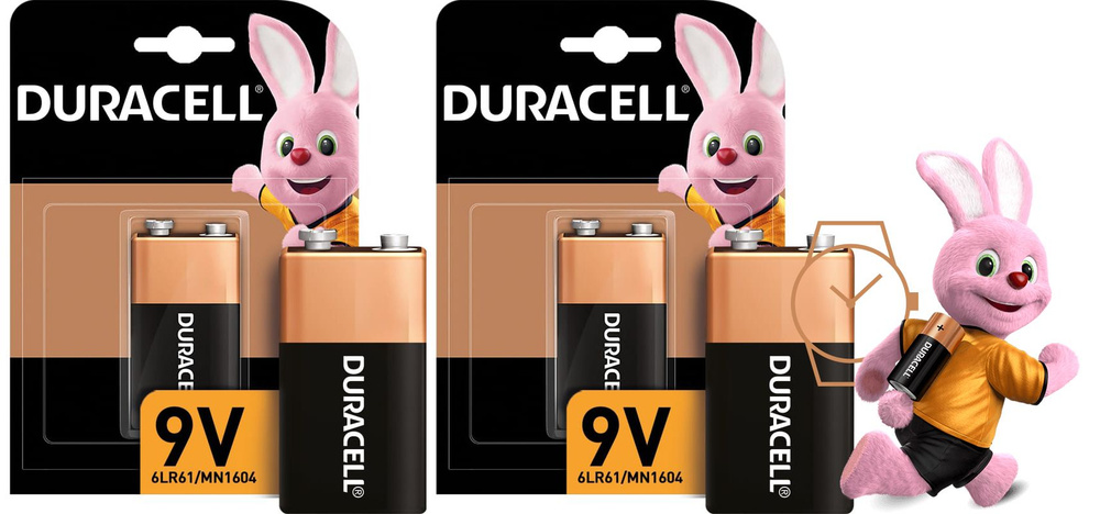 Батарейки щелочные Duracell 6LR61/Крона 9V, 2 шт #1