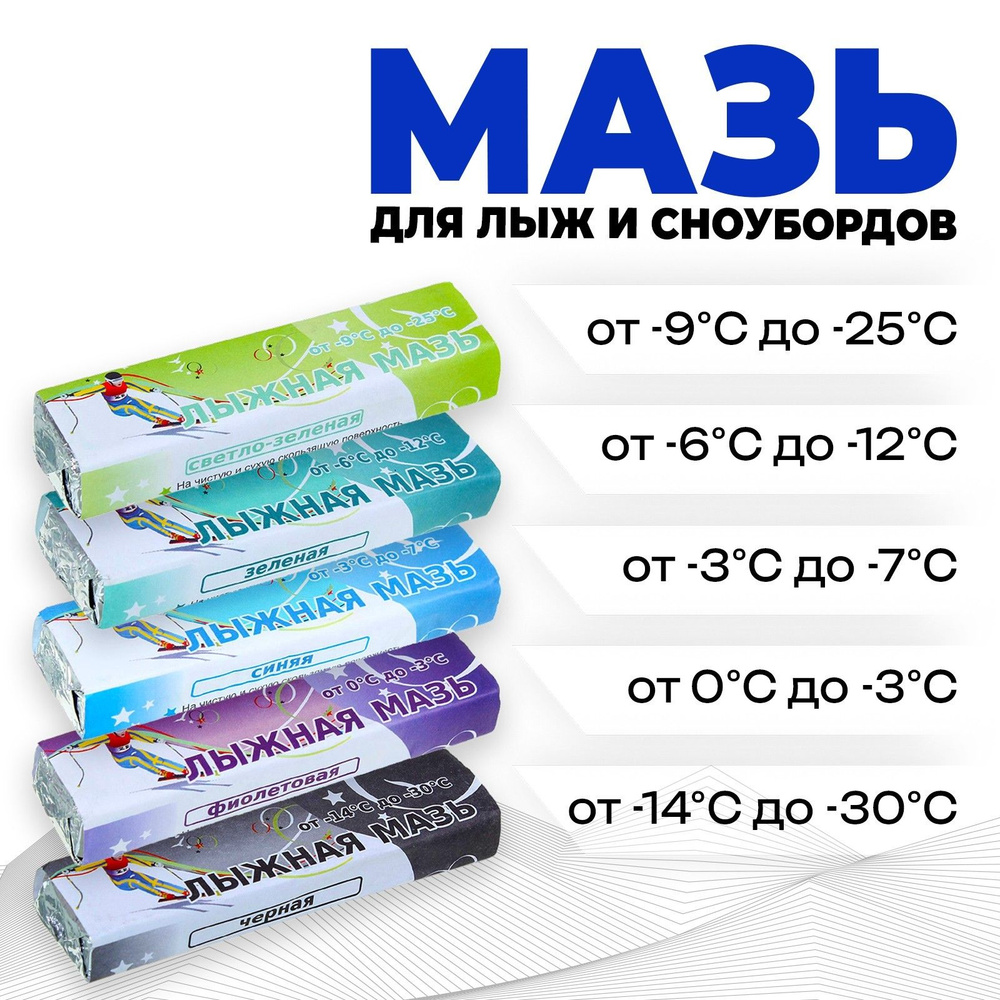 Лыжная мазь, комплект из 5 брусков, (от 0 до -30C), 200 г #1