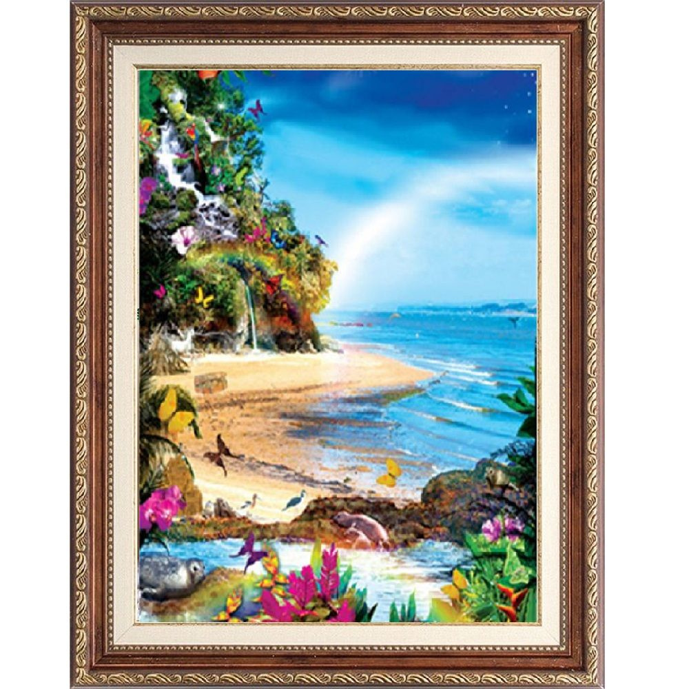 Алмазная мозаика /картина стразами "Приморский пейзаж", 40х50 полная выкладка, без подрамника  #1