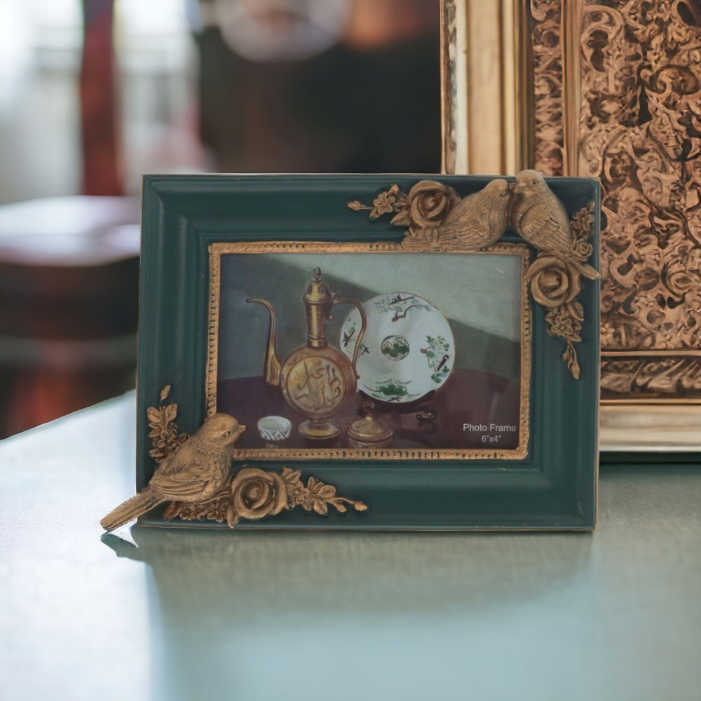 Фоторамка для фотографии с декоративными элементами и ручной росписью коллекция Бохо - шик 10х15, размер #1