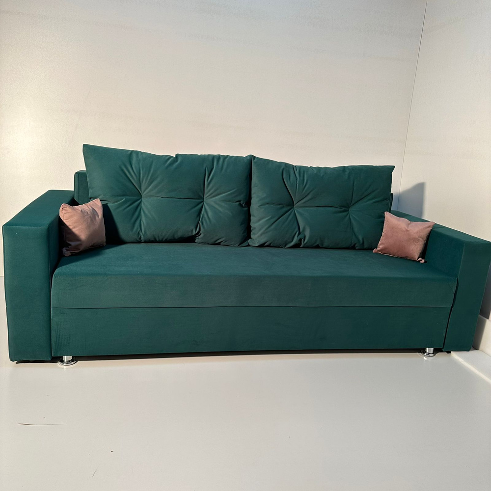 Диван-кровать Диван-кровать Комфорт-люкс, механизм Еврокнижка, 220х92х78 см,зеленый  #1