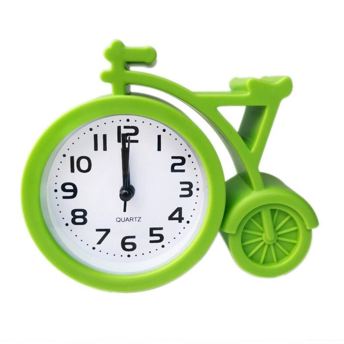 Часы - будильник настольные "Велосипед", дискретный ход, циферблат d-7 см, 11 х 13 см, АА  #1