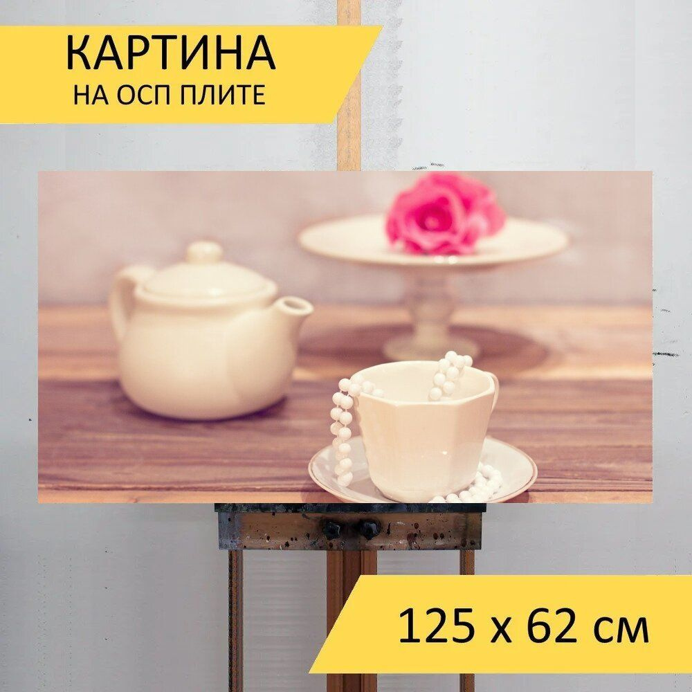 LotsPrints Картина "Чайная вечеринка, чай, чашка 12", 125  х 62 см #1