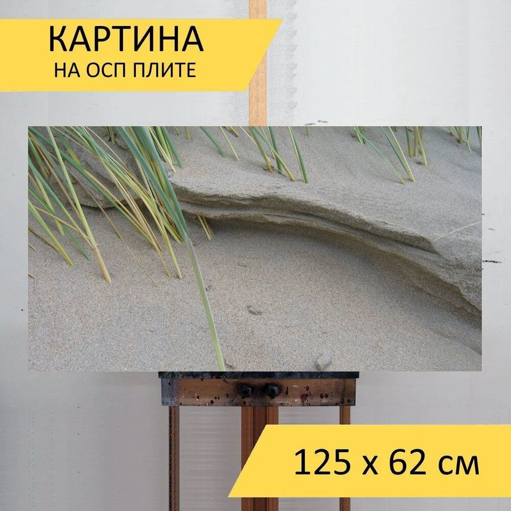 LotsPrints Картина "Песок, песочный пляж, часть пляжа 76", 125 х 62 см  #1