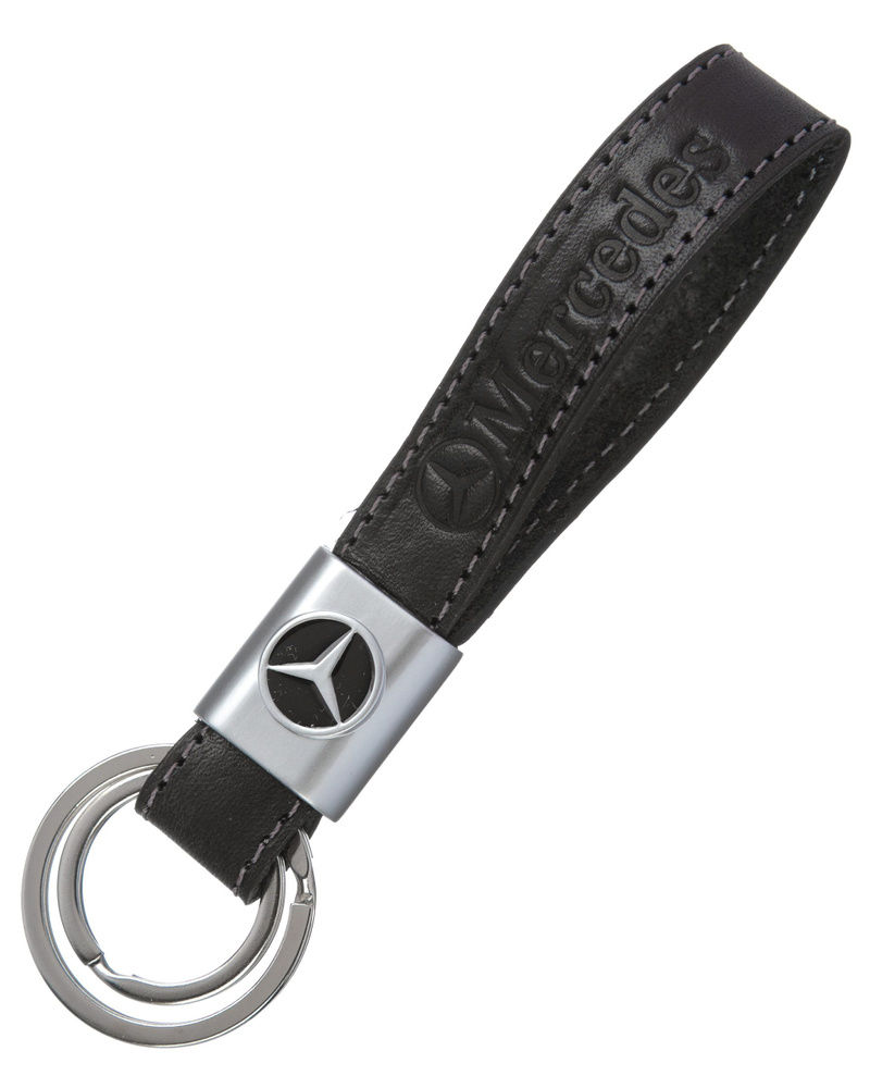 Брелок кожаный с логотипом Mercedes-Benz #1