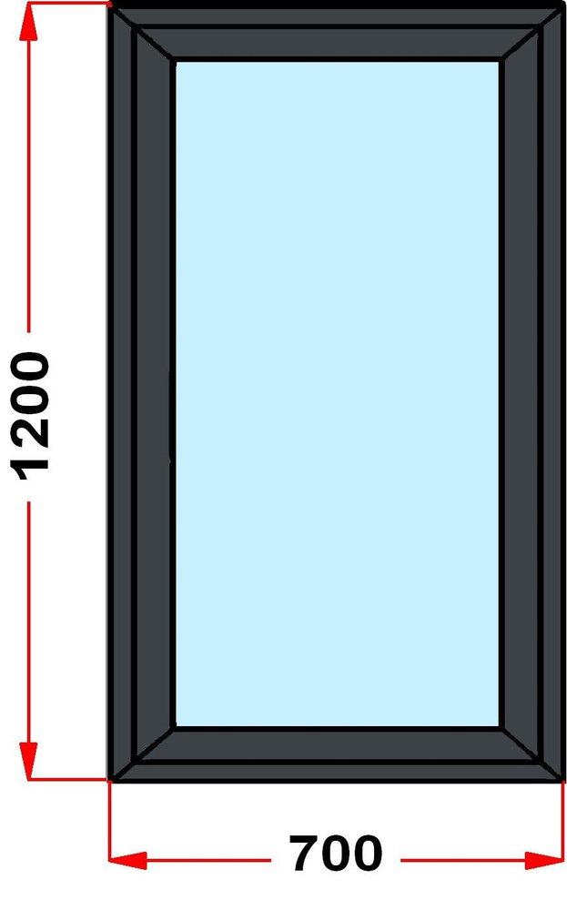 Окно+москитка из профиля Grunder 70 мм (1200 x 700), с поворотно-откидной створкой, стеклопакет 3 стекла, #1
