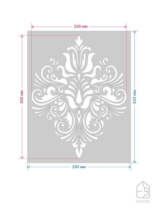 параметры трафарета для стен плитка марокко