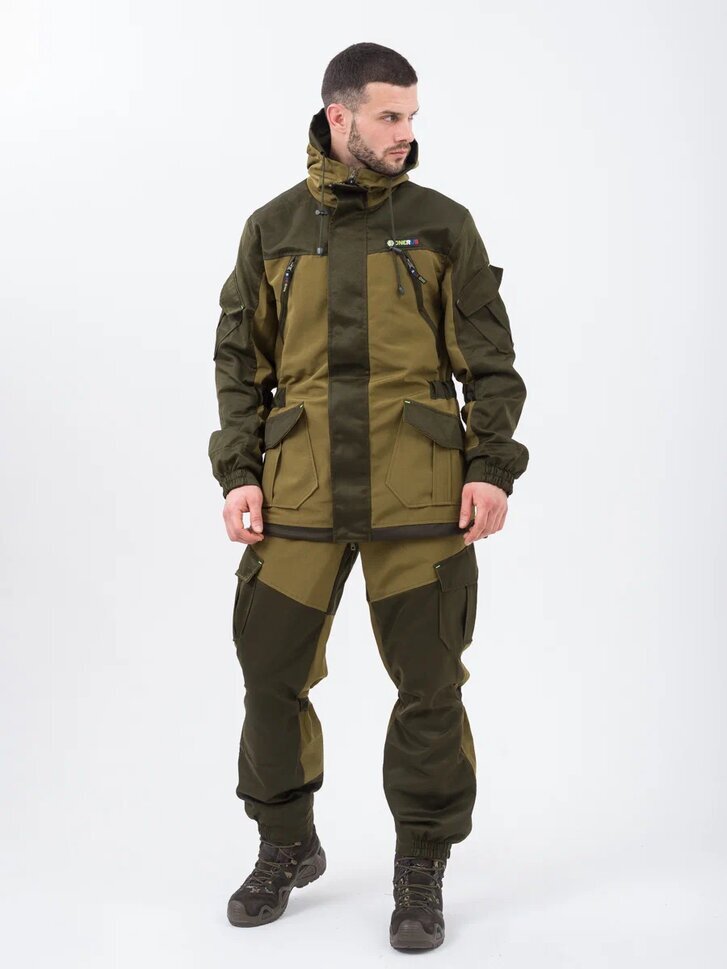 Костюм"ГОРКА"-5дляохоты,рыбалкииактивногоотдыха(Брезент,Хаки)ONERUSРазмер44-46Рост170-176